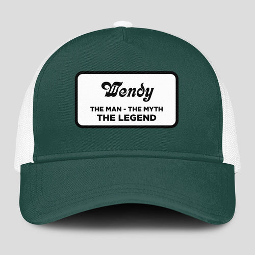 The Man The Myth The Legend Green And White Mesh Cap WENDY 13K1 C198PF