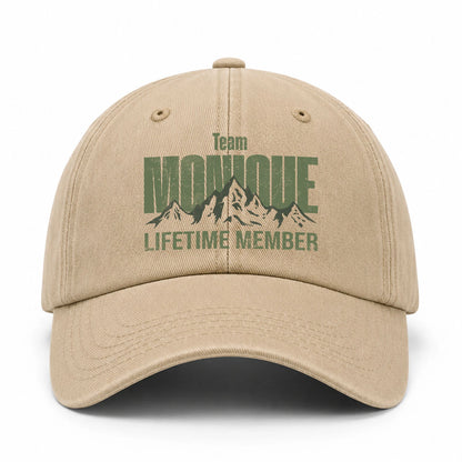 Team Your Name Lifetime Member Mountain Cap MONIQUE 13K1 C58PF