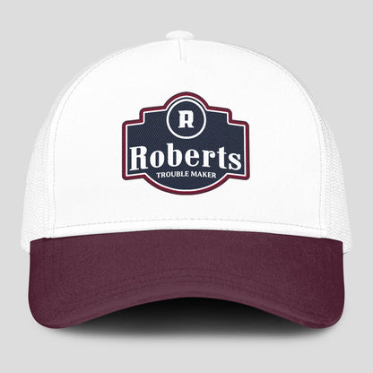 Trouble Maker Burgundy And White Funny Mesh Cap ROBERTS 13K1 C201PF