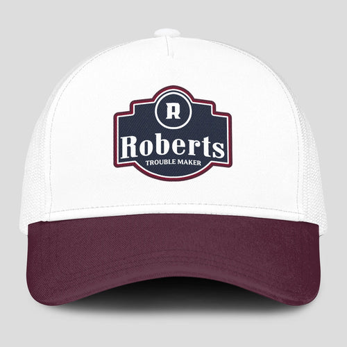 Trouble Maker Burgundy And White Funny Mesh Cap ROBERTS 13K1 C201PF