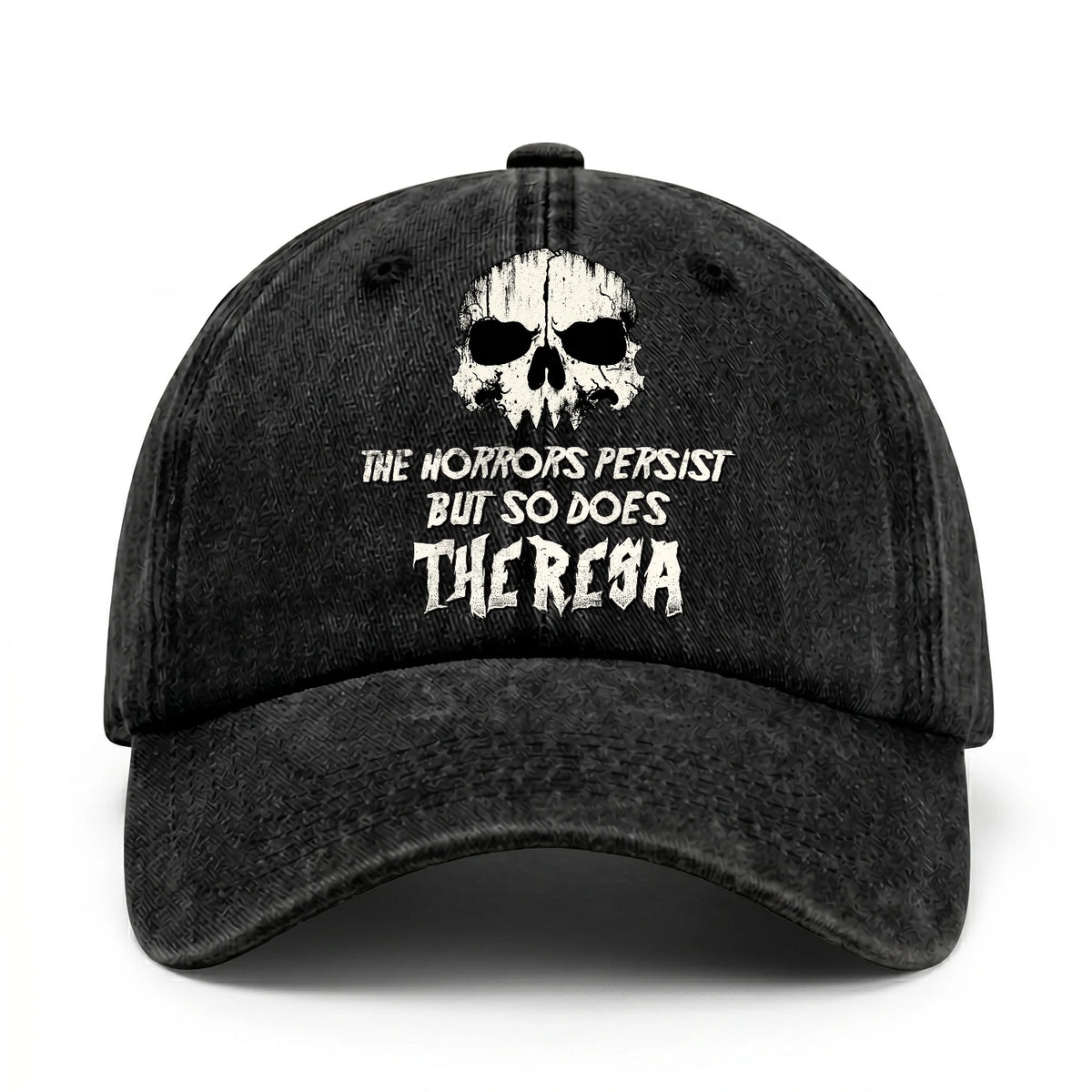 The Horrors Persist But So Does Your Name Cool Skull Washed Cap THERESA 13K1 C134PF