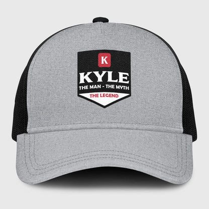 The Man The Myth The Legend Gray Mesh Cap KYLE 13K1 C189PF