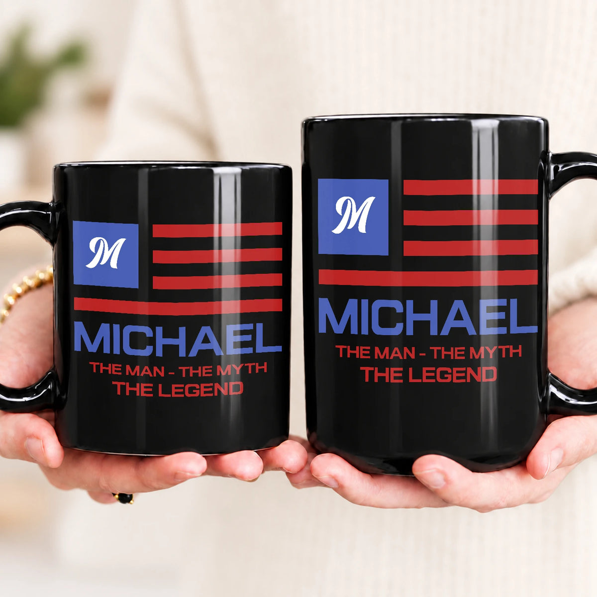 The Man The Myth The Legend American Flag Mug MICHAEL 13K1 MG18
