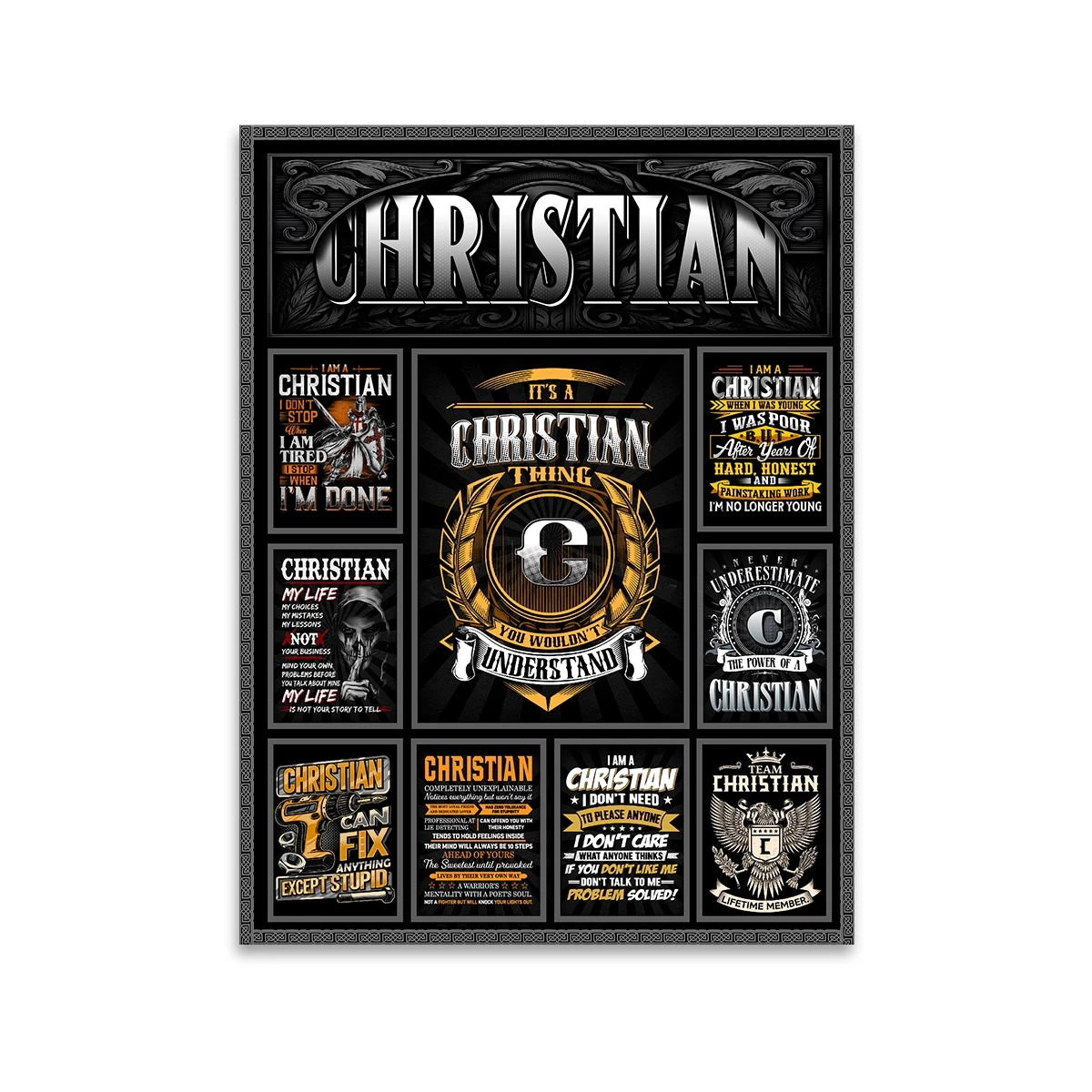 CHRISTIAN Personalized Sponge Floor Mat – Custom Printed Home Decor 13K1-AR2
