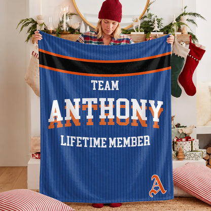 Team Your Name Lifetime Member Basketball Fleece Blanket ANTHONY 13K1 BK47