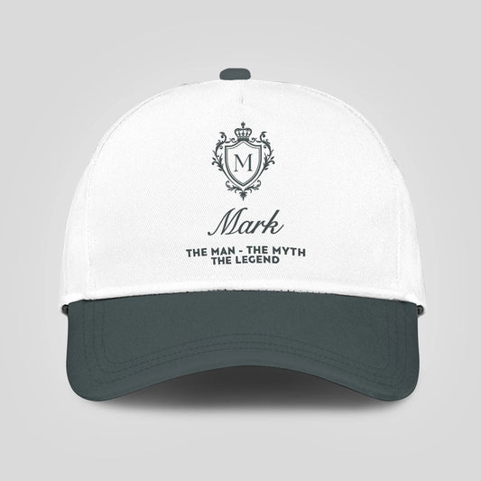 The Man The Myth The Legend Elegant Gray And White Cap MARK 13K1 C170PF
