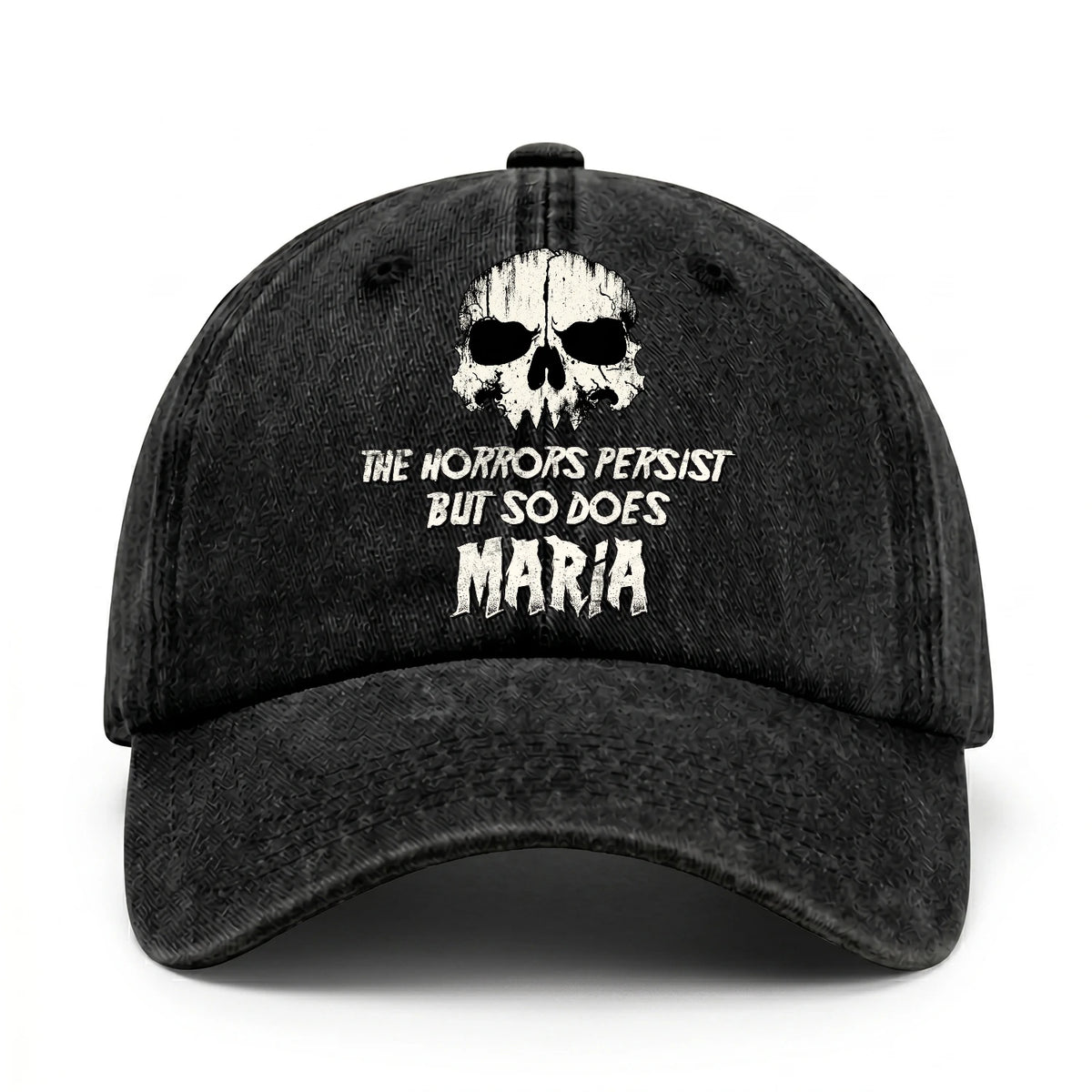 The Horrors Persist But So Does Your Name Cool Skull Washed Cap MARIA 13K1 C134PF