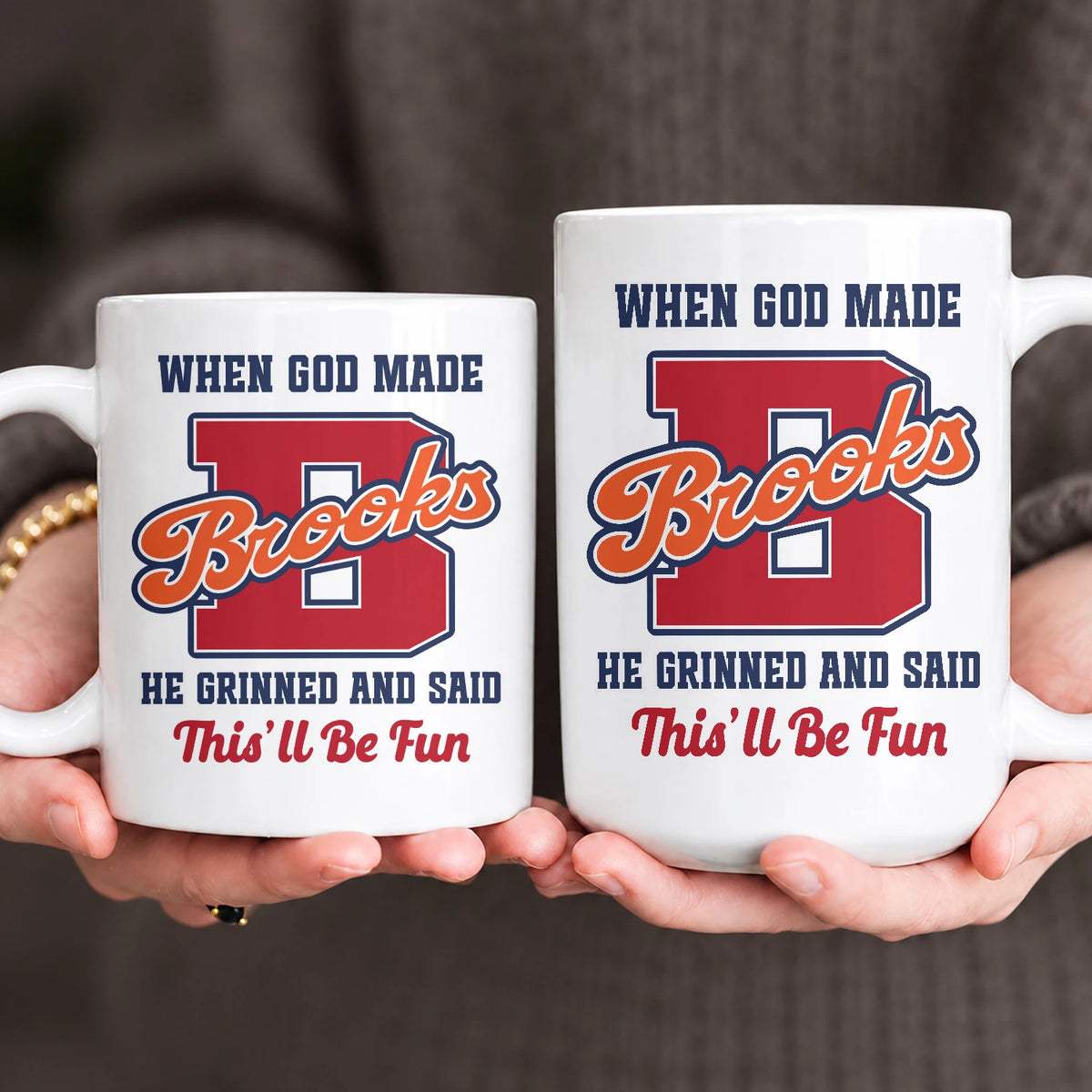 When God Made Your Name Personalized Baseball Mug BROOKS 13K1 MG07