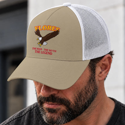 The Man The Myth The Legend Eagle Khaki Mesh Cap FLORES 13K1 C210PF