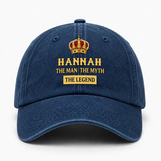 The Man The Myth The Legend King Crown Washed Cap HANNAH 13K1 C146PF