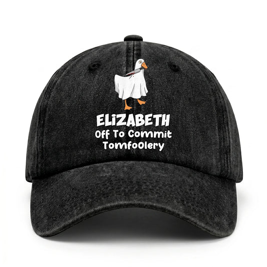 Off To Commit Tomfoolery Funny Goose Washed Cap ELIZABETH 13K1 C131PF