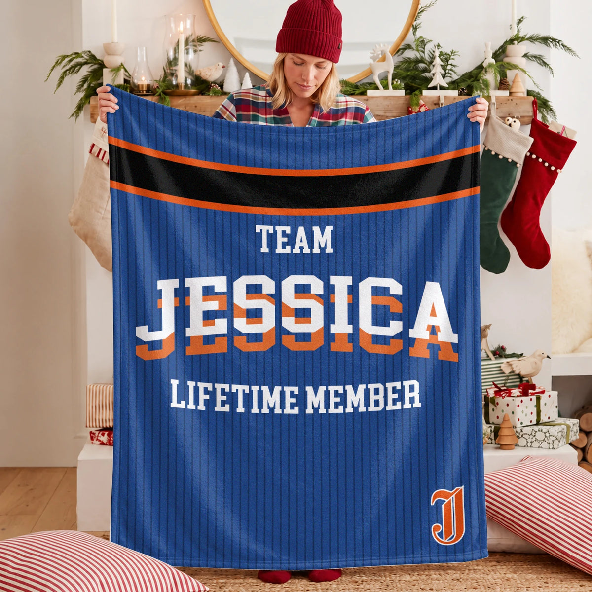 Team Your Name Lifetime Member Basketball Fleece Blanket JESSICA 13K1 BK47