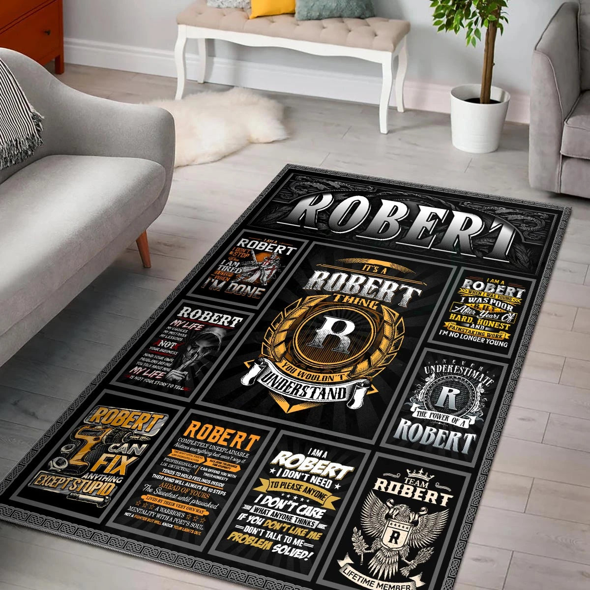 ROBERT Personalized Sponge Floor Mat – Custom Printed Home Decor 13K1-AR2