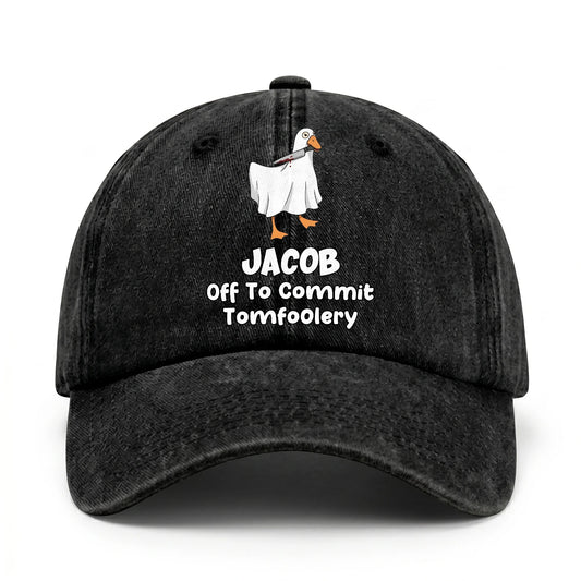 Off To Commit Tomfoolery Funny Goose Washed Cap JACOB 13K1 C131PF
