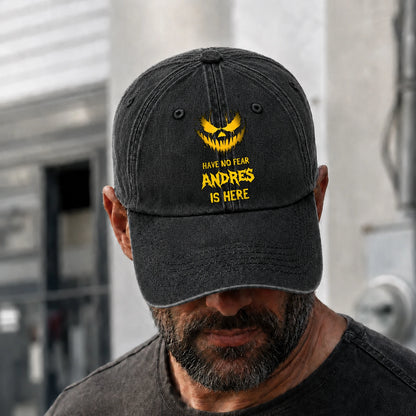 Have No Fear Your Name Is Here Jack O' Lantern Washed Cap ANDRES 13K1 C135PF