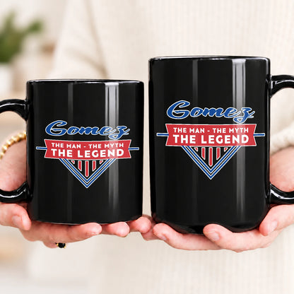 The Man The Myth The Legend Red And Blue Logo Mug GOMEZ 13K1 MG34