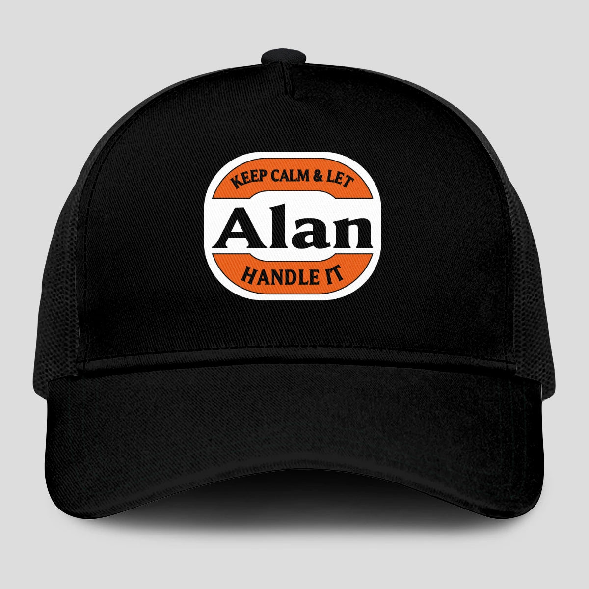 Keep Calm & Let Your Name Handle It Black Mesh Cap ALAN 13K1 C199PF