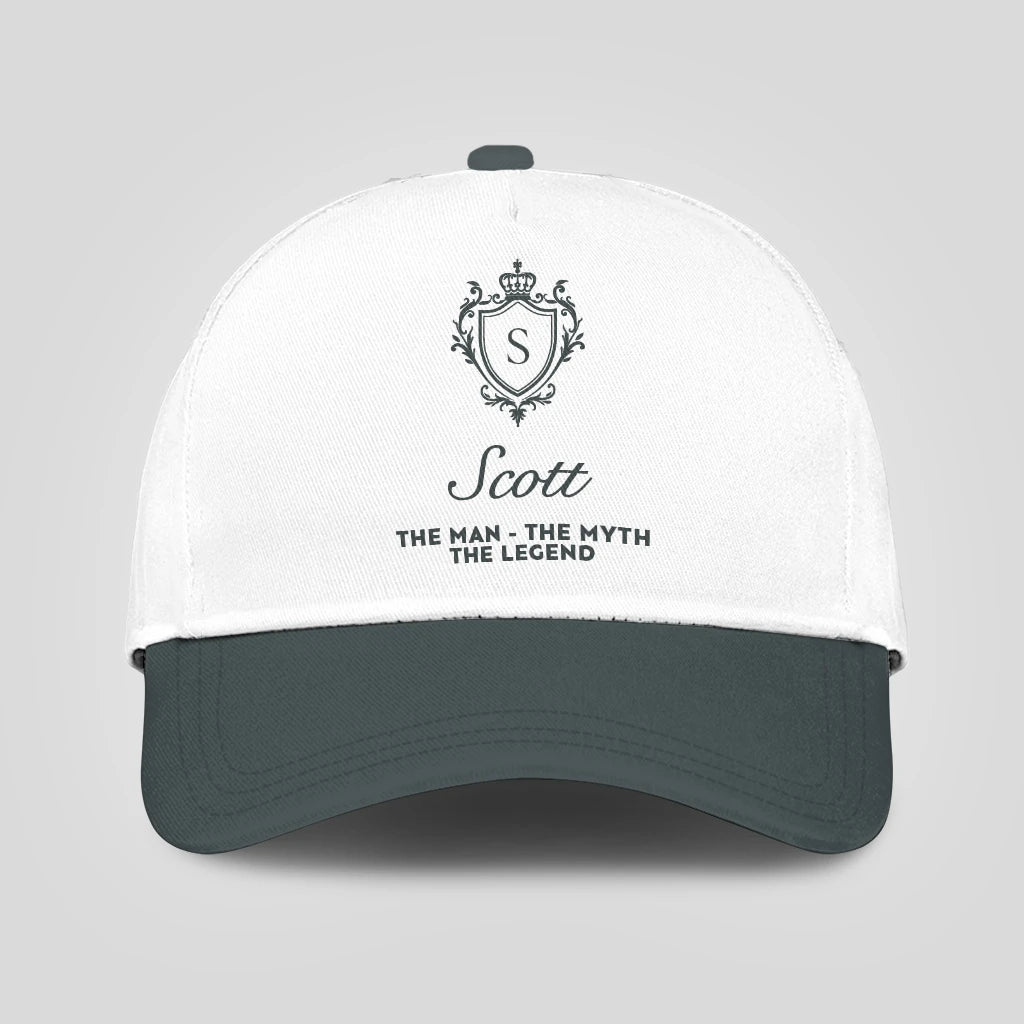 The Man The Myth The Legend Elegant Gray And White Cap SCOTT 13K1 C170PF