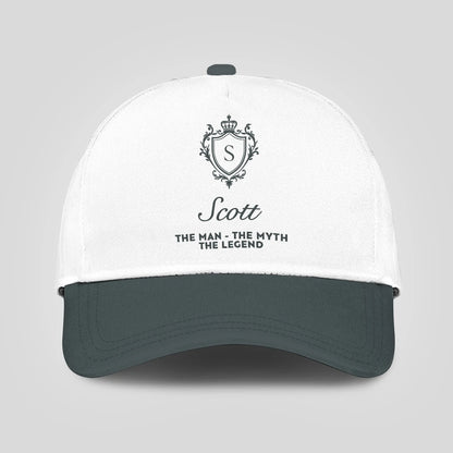 The Man The Myth The Legend Elegant Gray And White Cap SCOTT 13K1 C170PF