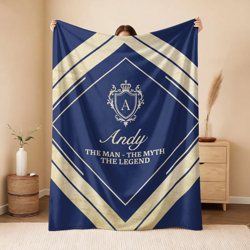 The Man The Myth The Legend Diamond Fleece Blanket ANDY 13K1 BK06