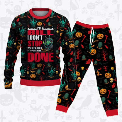 BILL Halloween Pajamas Set Sweater & Pants Horror Skull Pumpkin 13K1-HL3