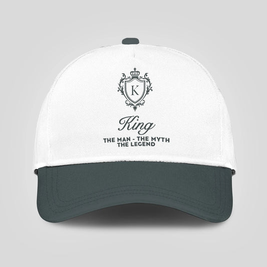 The Man The Myth The Legend Elegant Gray And White Cap KING 13K1 C170PF