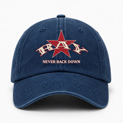 Never Back Down Western Blue Denim Cap RAY 13K1 C61PF