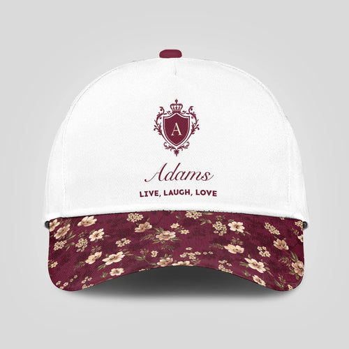 Live Laugh Love Floral Burgundy Cap ADAMS 13K1 C112PF