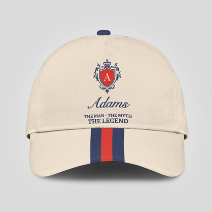 The Man The Myth The Legend Blue And Red Striped Cap ADAMS 13K1 C117PF