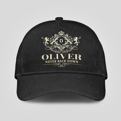 Never Back Down Royal Style Black Cap OLIVER 13K1 C179PF