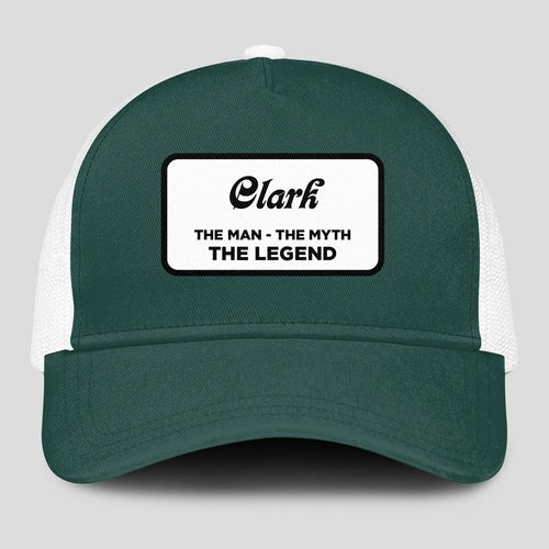 The Man The Myth The Legend Green And White Mesh Cap CLARK 13K1 C198PF