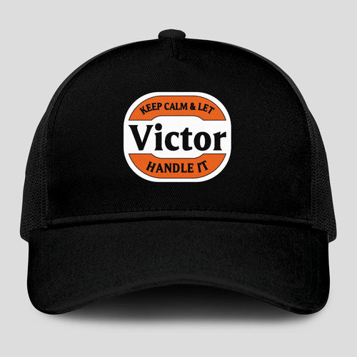 Keep Calm & Let Your Name Handle It Black Mesh Cap VICTOR 13K1 C199PF