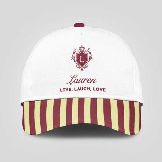 Live Laugh Love Burgundy And Yellow Cap LAUREN 13K1 C120PF