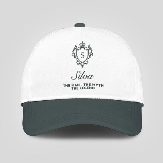 The Man The Myth The Legend Elegant Gray And White Cap SILVA 13K1 C170PF