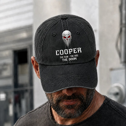 Your Name The Fear The Fate The Doom Skull Washed Cap COOPER 13K1 C98PF