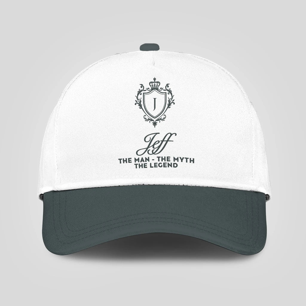 The Man The Myth The Legend Elegant Gray And White Cap JEFF 13K1 C170PF