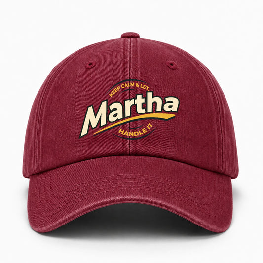 Keep Calm & Let Your Name Handle It Burgundy Washed Cap MARTHA 13K1 C105PF