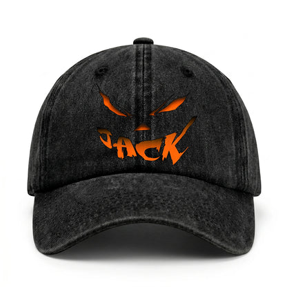 Stay Hungry Pumpkin Chasing Ghosts Funny Washed Cap JACK 13K1 C101PF