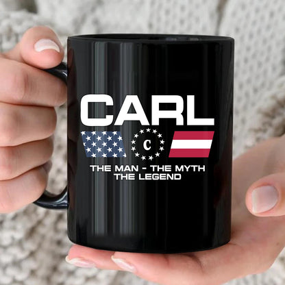 The Man The Myth The Legend Us Flag Mug CARL 13K1 MG23