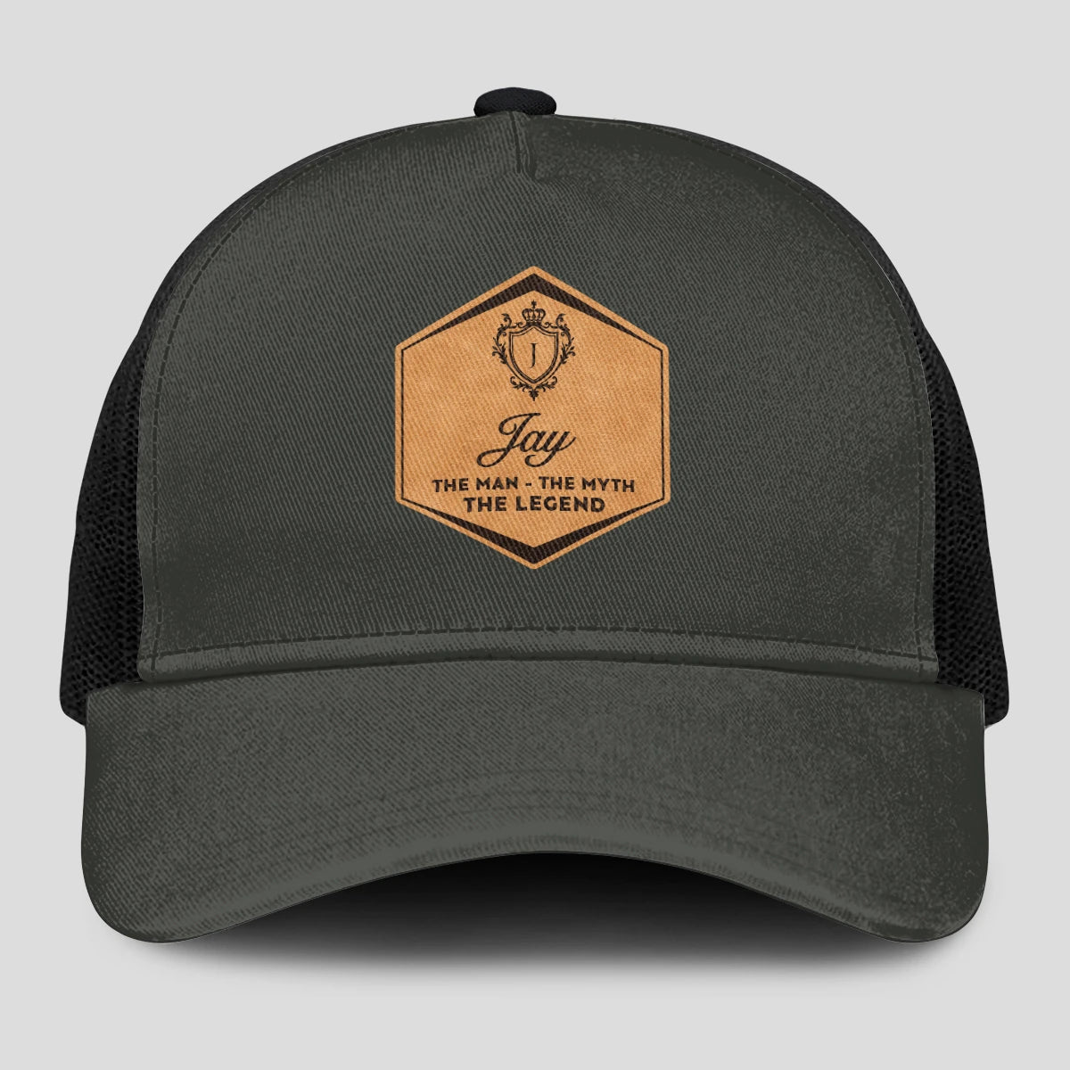 The Man The Myth The Legend Vintage Logo Gray And Black Cap JAY 13K1 C211PF