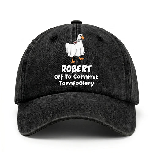 Off To Commit Tomfoolery Funny Goose Washed Cap ROBERT 13K1 C131PF