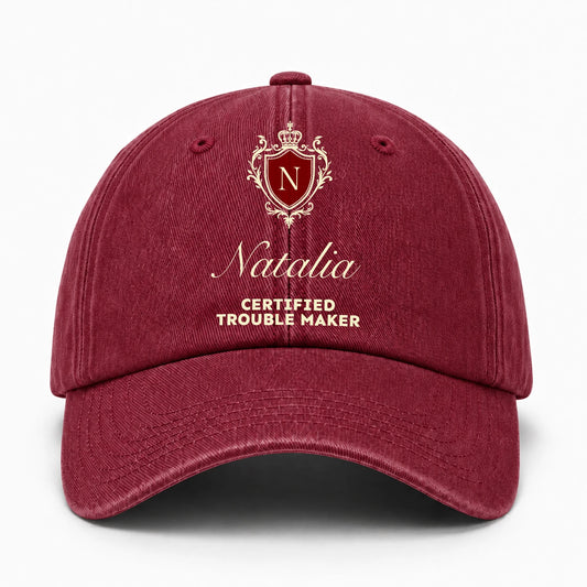 Certified Trouble Maker Royal Burgundy Washed Cap NATALIA 13K1 C139PF