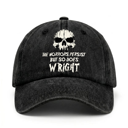 The Horrors Persist But So Does Your Name Cool Skull Washed Cap WRIGHT 13K1 C134PF