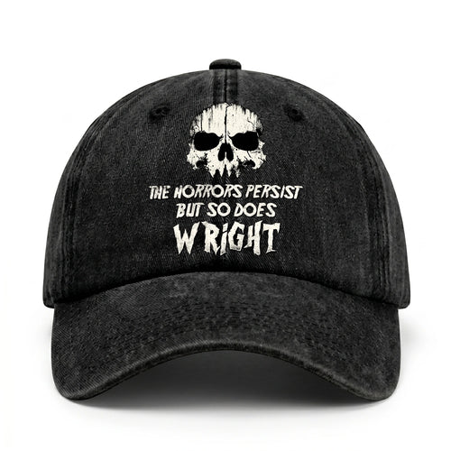 The Horrors Persist But So Does Your Name Cool Skull Washed Cap WRIGHT 13K1 C134PF