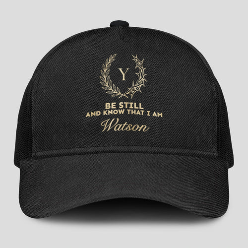 Be Still And Know That I Am Name Black Mesh Cap WATSON 13K1 C202PF