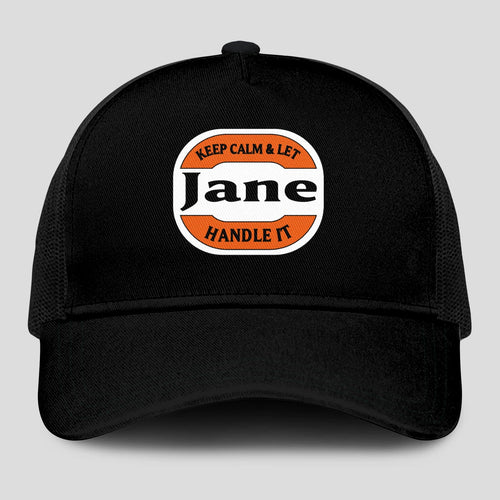 Keep Calm & Let Your Name Handle It Black Mesh Cap JANE 13K1 C199PF