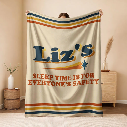 Your Name's Sleep Time Funny Retro Fleece Blanket LIZ 13K1 BK67