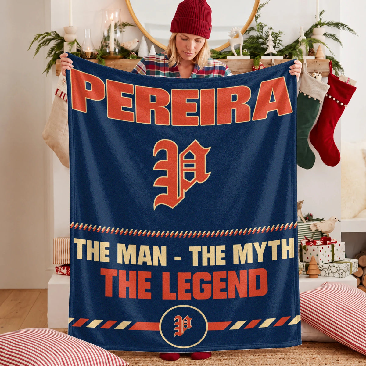 The Man The Myth The Legend Retro Fleece Blanket PEREIRA 13K1 BK53