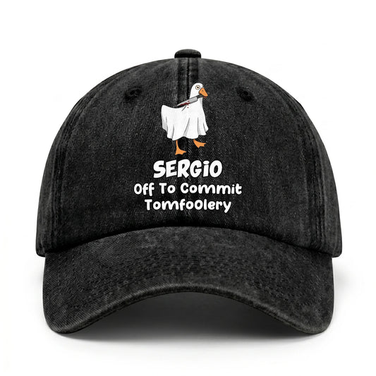 Off To Commit Tomfoolery Funny Goose Washed Cap SERGIO 13K1 C131PF