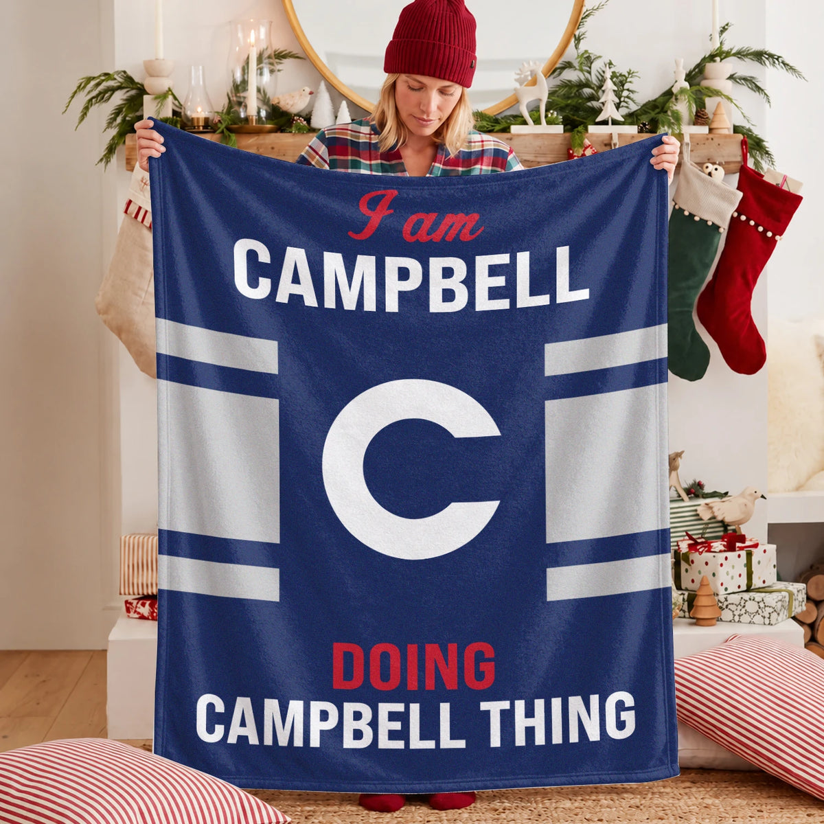 I'm Name Doing Name Things Navy Fleece Blanket CAMPBELL 13K1 BK51